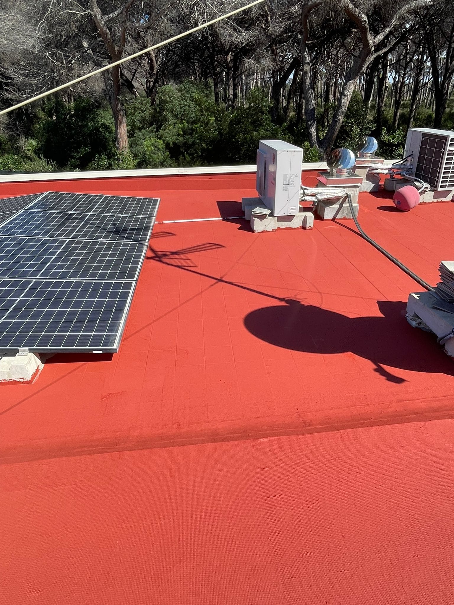 Terrazzo impermeabilizzato con guaina fibrata rossa